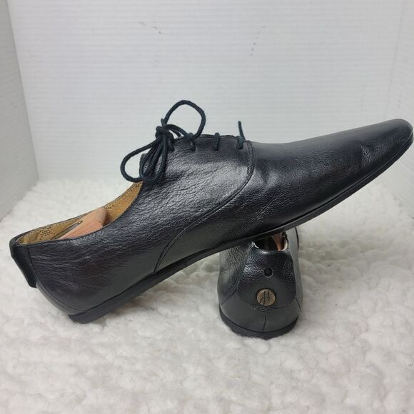 H By Hudson Oxford Mens Shoes Size 10 Black  Leather Lace Up Dress Almond To main image 8